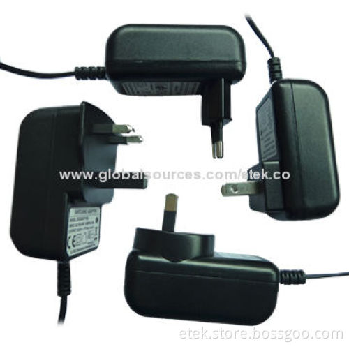 12W Series Switching Power Adapters with China AC Plug for DVD Players and A/V Products